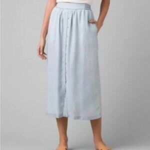 prAna Swift Lake Midi Skirt in Vintage Blue